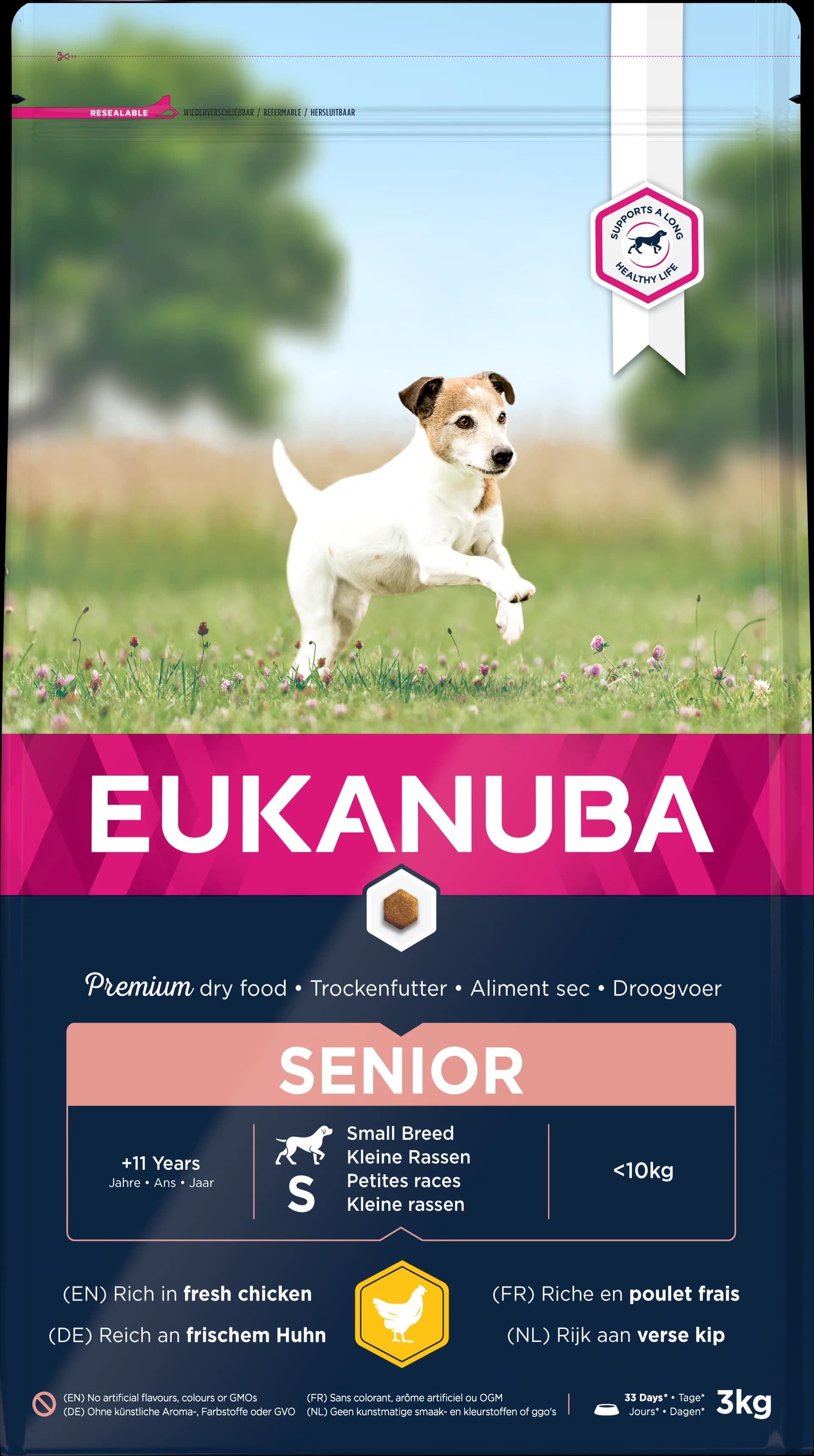 Eukanuba Dog Dry Base Senior Small Breed Chicken Bag