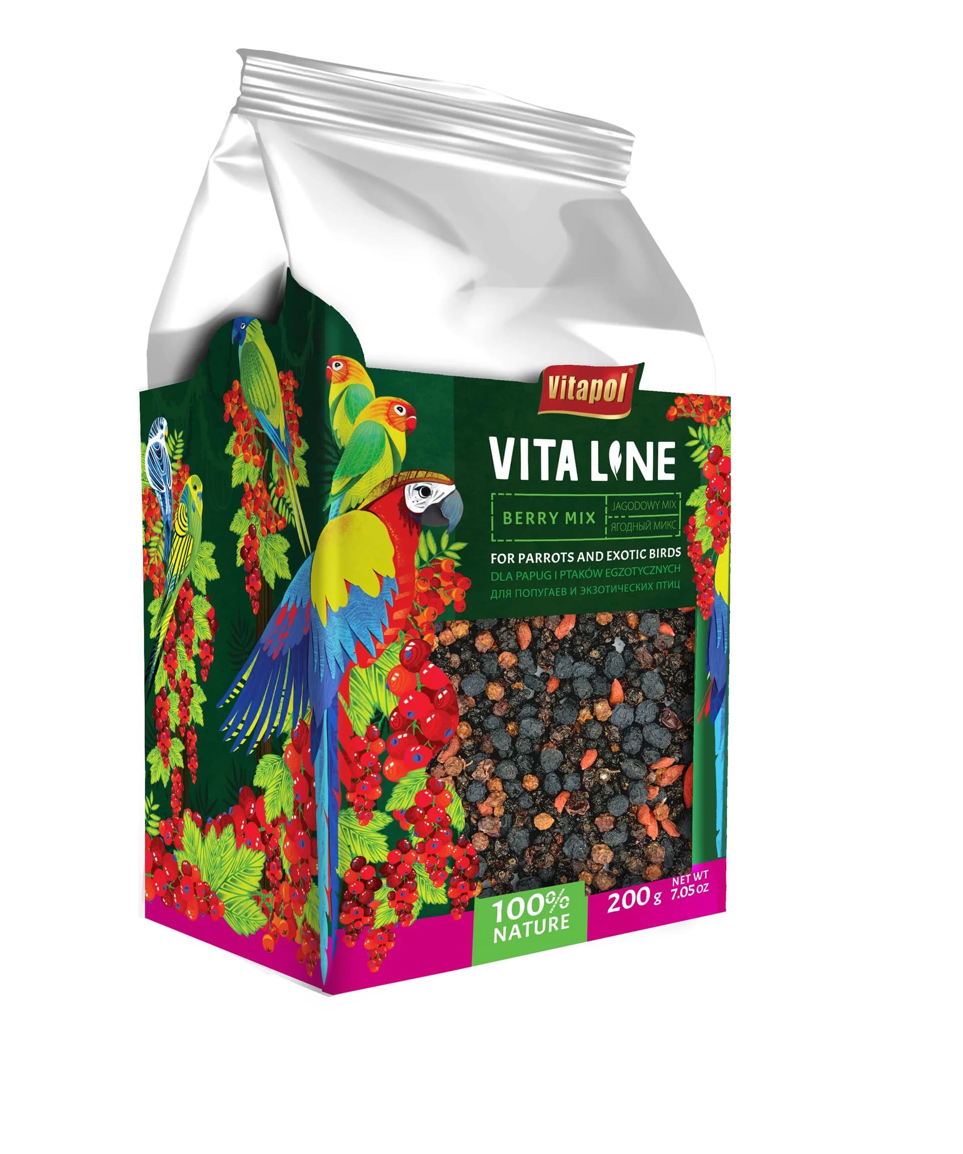 Vitapol Vitaline Jagodowy mix dla papug i ptaków egzotycznych 200 g